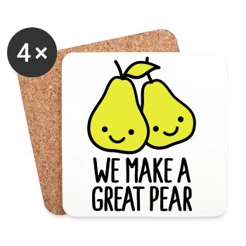 We make a great pear - Coasters (set of 4) - white - Front