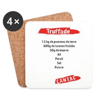TRUFFADE RECETTE CANTAL AUVERGNE - Dessous de verre (lot de 4) - blanc - Devant