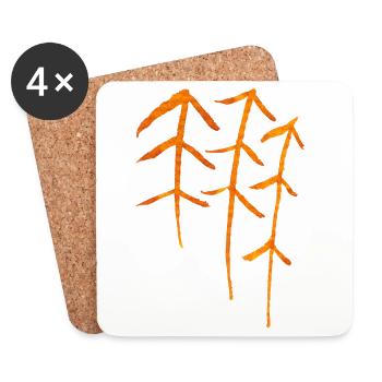 Fir Runes / Forest Symbol - Coasters (set of 4) - white - Front