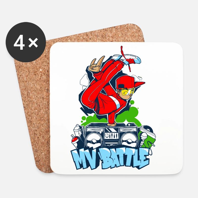 Breakdance B-Boy Streetdance Design Hip Hop Dance - Untersetzer (4er-Set) - Weiß