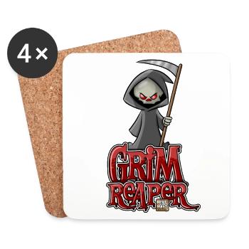 Cartoon grim reaper - Coasters (set of 4) - white - Front