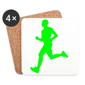 Running hommes 4 - Dessous de verre (lot de 4) - blanc - Devant