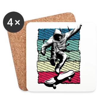 Skate | Skateboard fahren | Skater - Untersetzer (4er-Set) - Weiß - Vorne