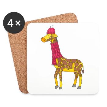 Giraffe Winter - Coasters (set of 4) - white - Front