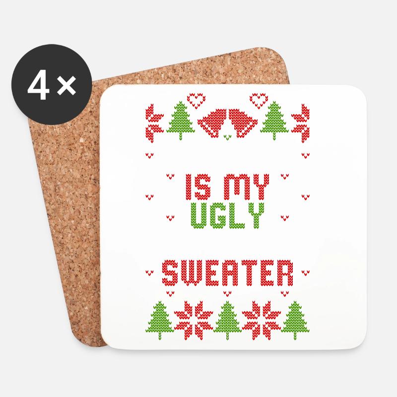 This is my ugly christmas sweater - Untersetzer (4er-Set) - Weiß