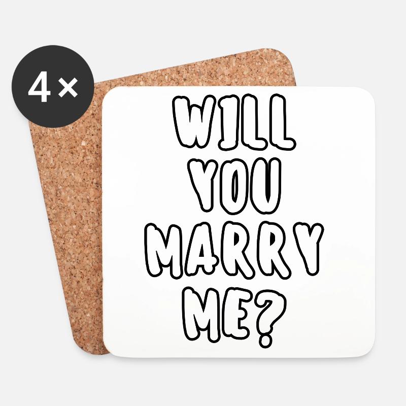 will du marry me - Untersetzer (4er-Set) - Weiß