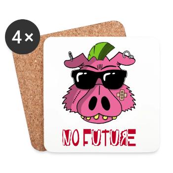 Punk Pig - Coasters (set of 4) - white - Front