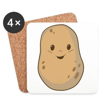 Potato Vegetables Potatoes Harvest Garden Farmer Organic - Coasters (set of 4) - white - Front
