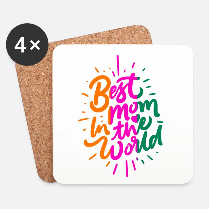 Beste Mutter der Welt - Untersetzer (4er-Set) - Weiß