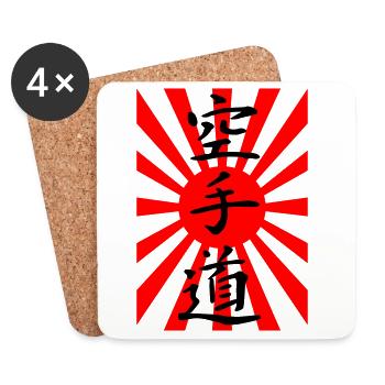Karate Japan Flag - Coasters (set of 4) - white - Front