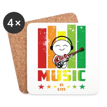 I love Music - Dessous de verre (lot de 4) - blanc - Devant