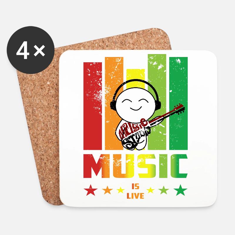 I love Music - Untersetzer (4er-Set) - Weiß