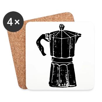 Coffee – But first coffee - Coasters (set of 4) - white - Front
