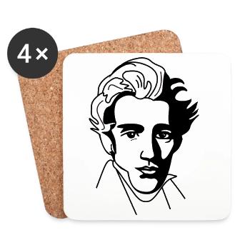 Soren Kierkegaard - Dessous de verre (lot de 4) - blanc - Devant