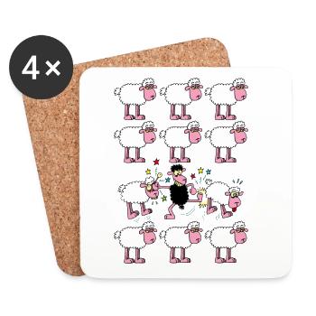 Black sheep - Coasters (set of 4) - white - Front