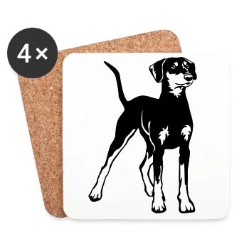 Deutscher Pinscher - Untersetzer (4er-Set) - Weiß - Vorne