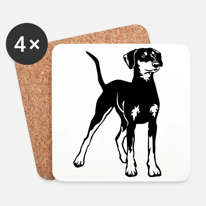 Deutscher Pinscher - Untersetzer (4er-Set) - Weiß
