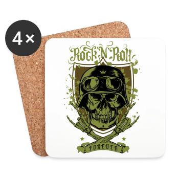Rock 'n' Roll pour toujours - Dessous de verre (lot de 4) - blanc - Devant