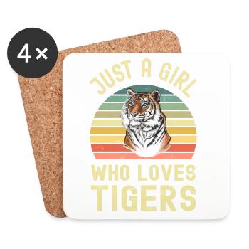 Tigre - Dessous de verre (lot de 4) - blanc - Devant
