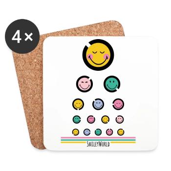 Eye test Happy - Coasters (set of 4) - white - Front