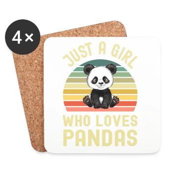 Panda Panda Bear - Coasters (set of 4) - white - Front