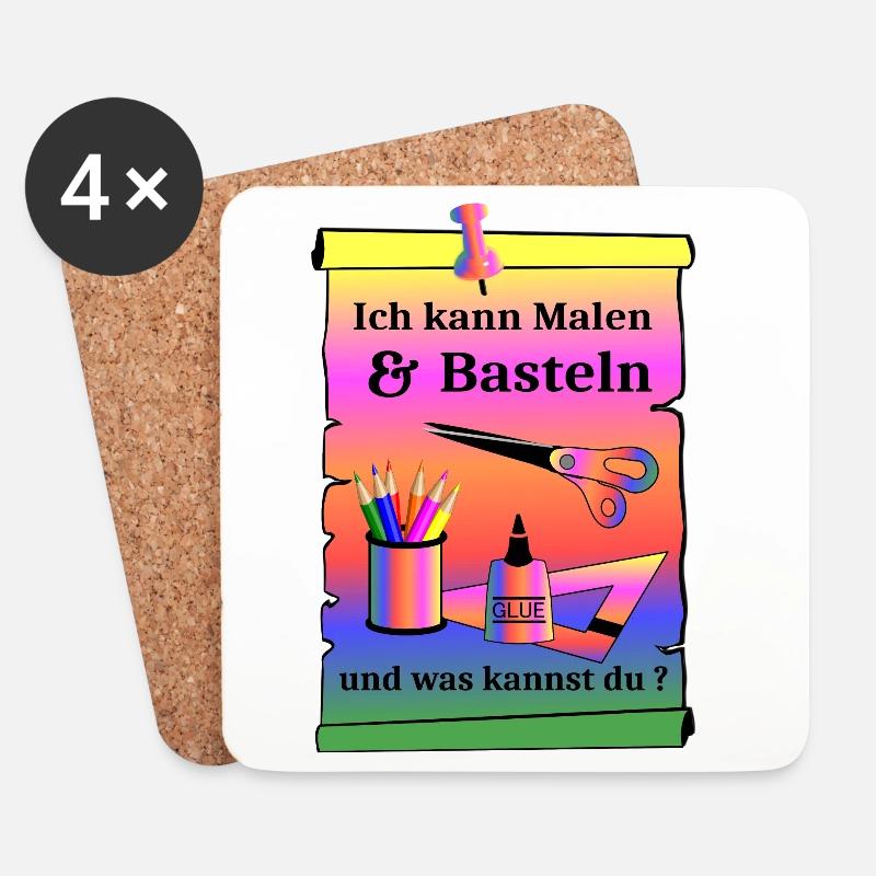 Malen und Basteln - Untersetzer (4er-Set) - Weiß
