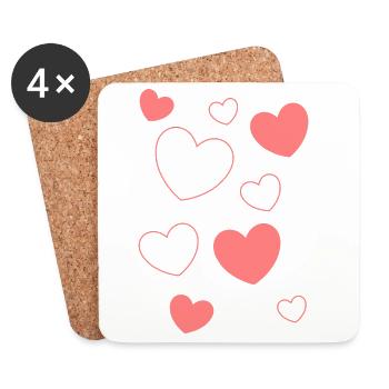 Cadeau pour la fête des mères : Idée de cadeau pour la fête des mères - Dessous de verre (lot de 4) - blanc - Devant