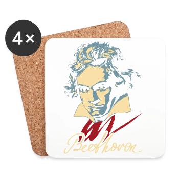 Beethoven (dark) - Coasters (set of 4) - white - Front