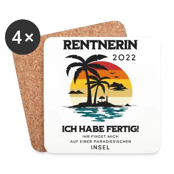 Rentnerin 2022 Ich habe fertig! - Untersetzer (4er-Set) - Weiß - Vorne