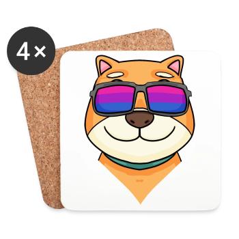 Cadeau bisexuel Shiba Inu Dog - Dessous de verre (lot de 4) - blanc - Devant
