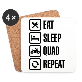 VTT véhicule tout-terrain Eat sleep quad répéter - Dessous de verre (lot de 4) - blanc - Devant