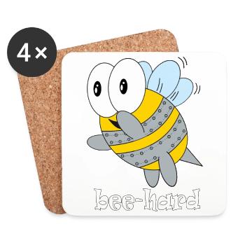 bee hard - Untersetzer (4er-Set) - Weiß - Vorne
