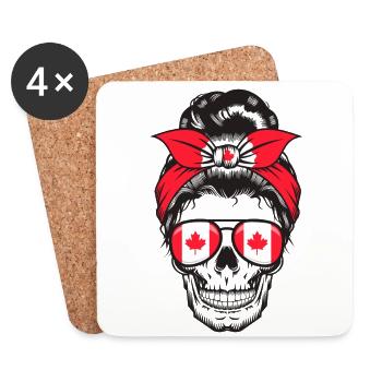 Skull Mom Canada - Dessous de verre (lot de 4) - blanc - Devant