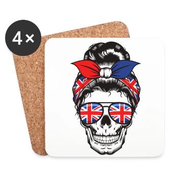 Skull Mom Britannique - Dessous de verre (lot de 4) - blanc - Devant