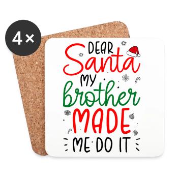 Père Noël Frère Fait - Dessous de verre (lot de 4) - blanc - Devant
