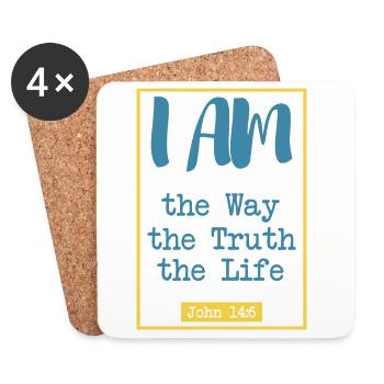 The Way, the Truth, the Life - Coasters (set of 4) - white - Front