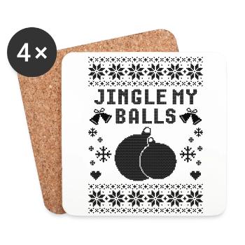 Jingle My Balls Hässliche Weihnachten - Untersetzer (4er-Set) - Weiß - Vorne