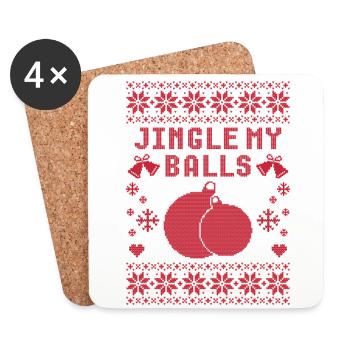 Jingle My Balls Ugly Christmas - Coasters (set of 4) - white - Front
