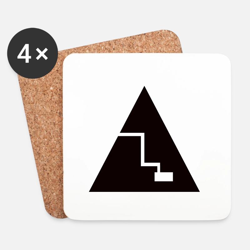 Pyramide - T-Shirt Design - Untersetzer (4er-Set) - Weiß