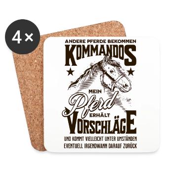 Andere Pferde bekommen Kommandos Pferd Spruch - Untersetzer (4er-Set) - Weiß - Vorne
