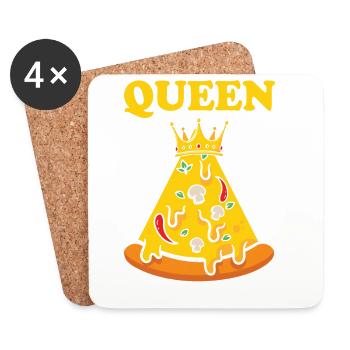 Pizza Queen of the Cafeteria – Funny Design - Untersetzer (4er-Set) - Weiß - Vorne
