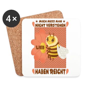Kleine süße Honigbiene - Untersetzer (4er-Set) - Weiß - Vorne
