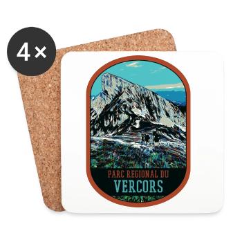 Original illustration Vercors Regional Park - Coasters (set of 4) - white - Front