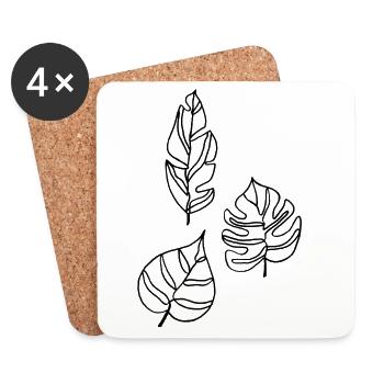 Esquisse de la nature (noir) - Dessous de verre (lot de 4) - blanc - Devant