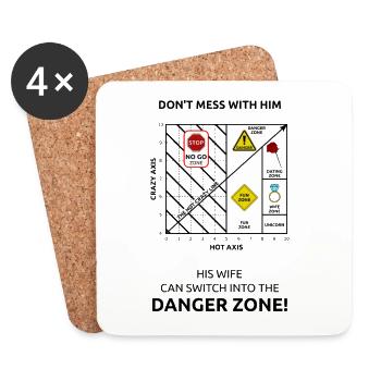 Danger Love Stop: Urban Romance Collage - Untersetzer (4er-Set) - Weiß - Vorne