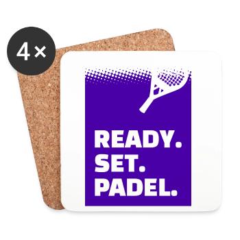 Padel Game Statement Training Tournament Racket Padel - Coasters (set of 4) - white - Front