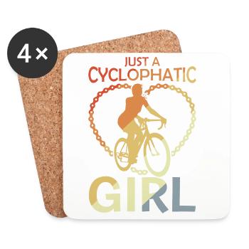 Fille de vélo - Dessous de verre (lot de 4) - blanc - Devant