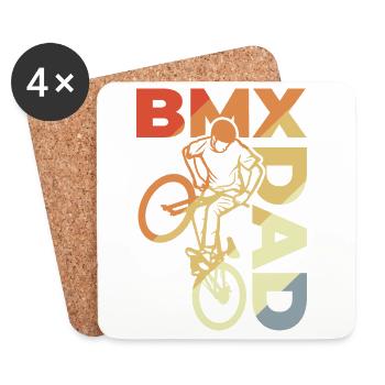 BMX Dad - Coasters (set of 4) - white - Front