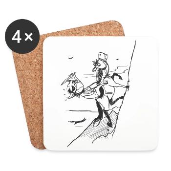 Klippenaufstieg – grafische Silhouette - Untersetzer (4er-Set) - Weiß - Vorne