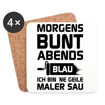 Geile Maler Sau - Untersetzer (4er-Set) - Weiß - Vorne